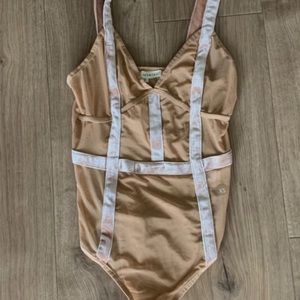 Mesh & velvet bodysuit